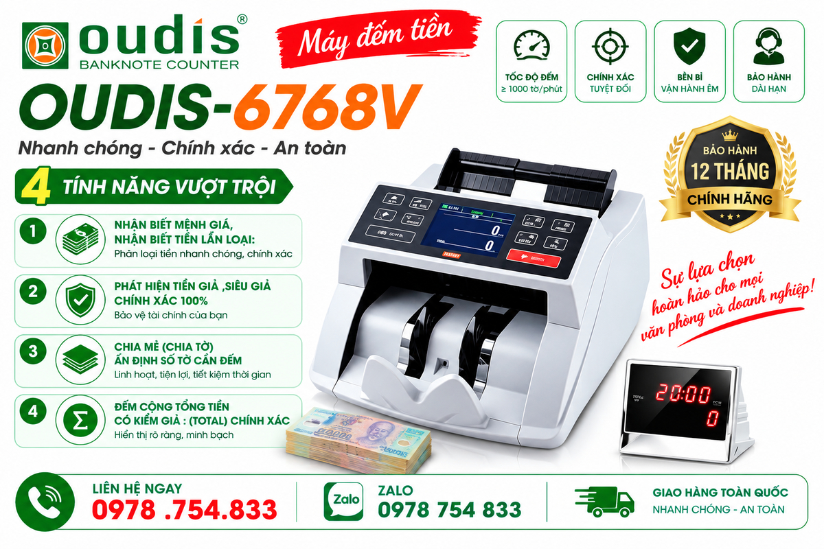 Máy đếm tiền Oudis 6768V