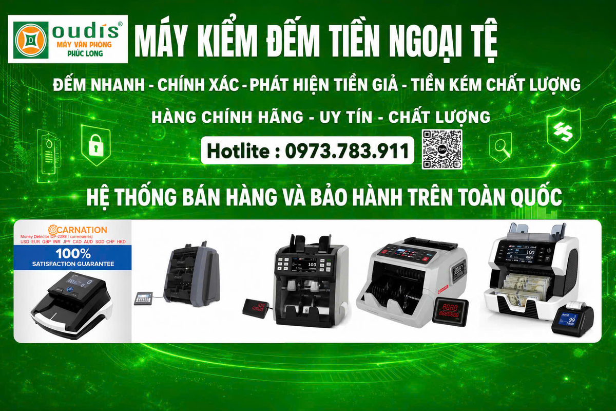 Máy kiểm đếm tiền VNĐ và ngoại tệ oudis 960new