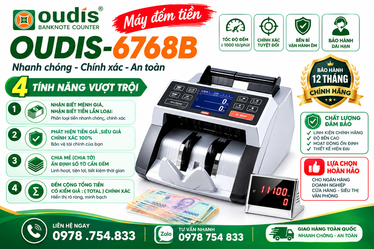 Máy đếm tiền Oudis 6768B